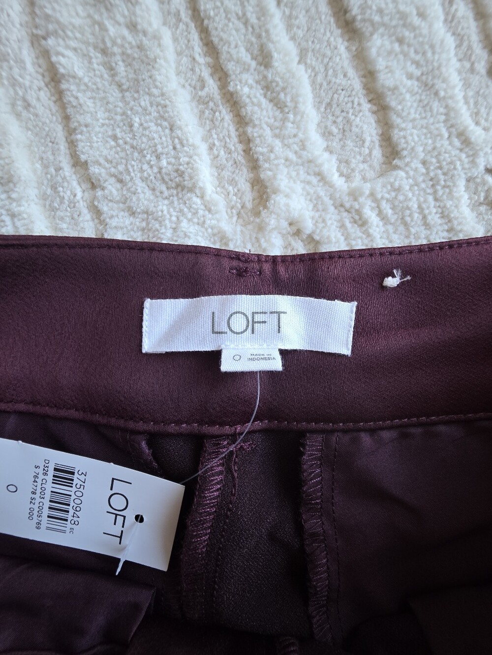 LOFT Wide Leg Pants in Deep Burgundy - Picture 7 of 7